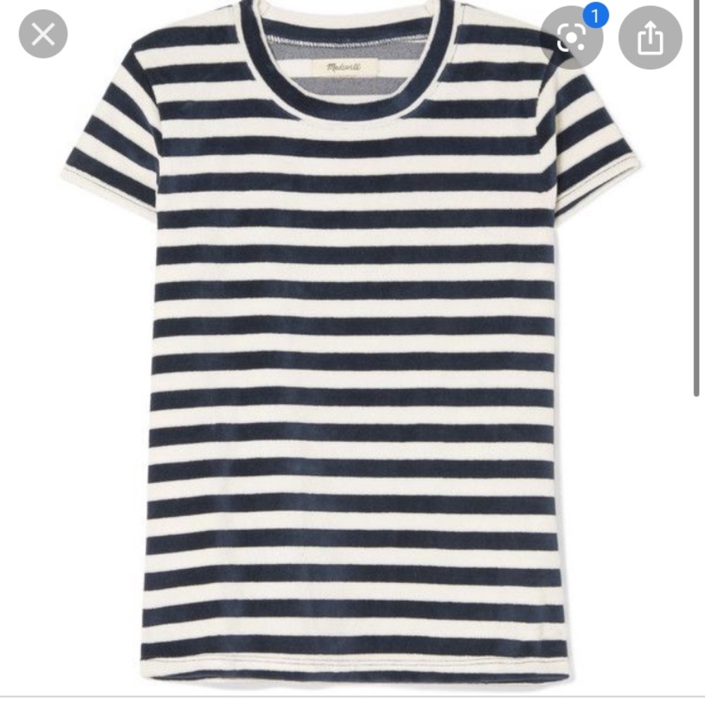 Stripped velvet tee shirt